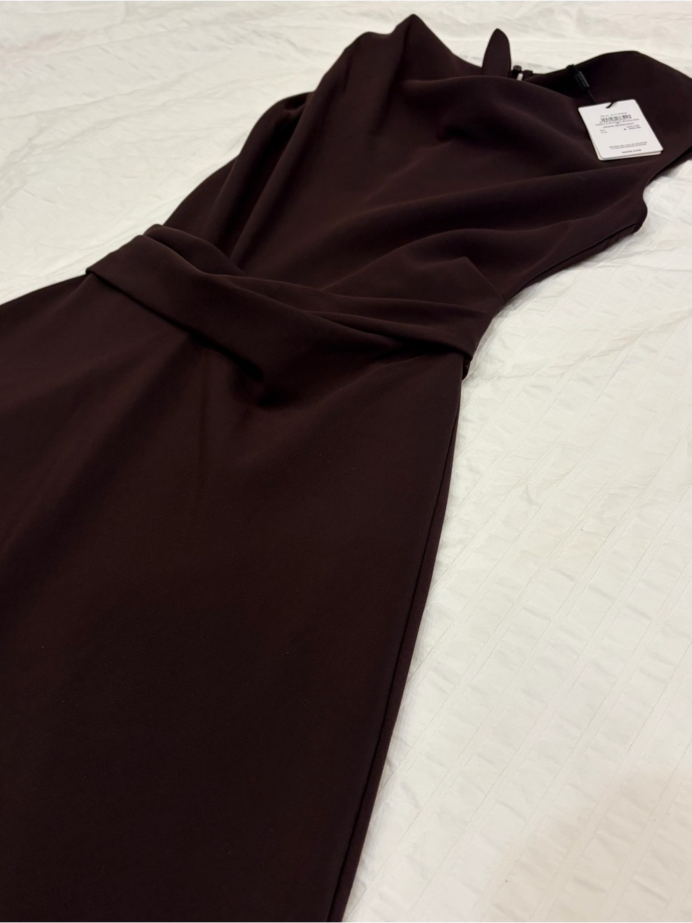 NWT Reiss Camilla Gathered-Detail Draped Midi Dress in Grape Burgundy - Picture 8 of 9